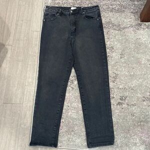 Cotton On Women's Grey Charcoal Wash Denim High 90's Jeans Sz 10